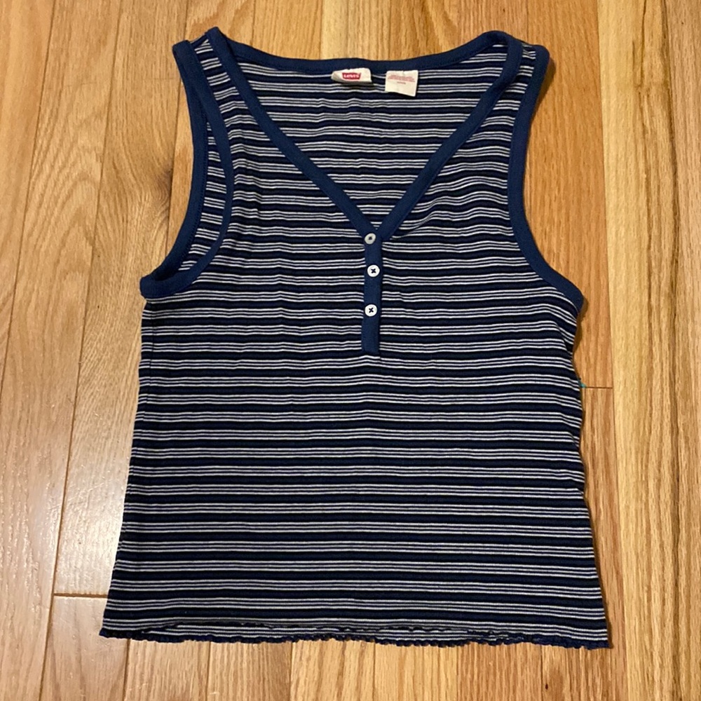 Levi’s blue striped tank top